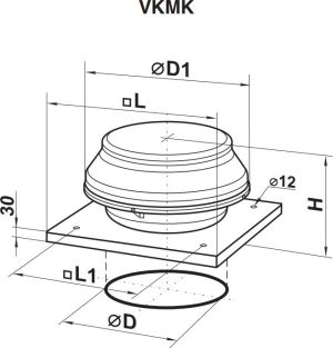 Vents Wentylator dachowy 98W 555m3/h 150mm (VKMK150) 2