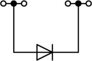 Wago Złączka szynowa 4-przewodowa z diodą 1N4007 2,5mm2 szara (280-815/281-410) 3