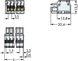 Wago Gniazdo MCS-MINI 10-biegunowe jasnoszare raster 3,5 mm (2734-110) 2