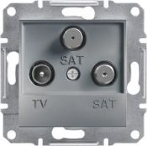 Schneider Electric Gniazdo TV-SAT-SAT Asfora końcowe bez ramki stal (EPH3600162) 1