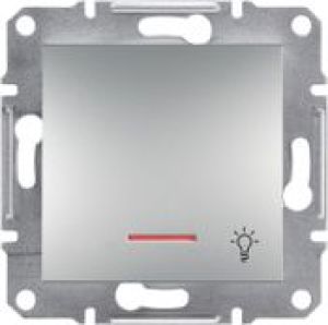 Schneider Electric Przycisk światło Asfora z podświetleniem bez ramki aluminium (EPH1800161) 1