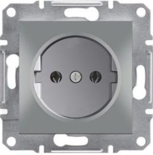 Schneider Electric Gniazdo instalacyjne Asfora pojedyncze aluminium (EPH3000161) 1