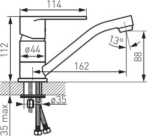 Bateria umywalkowa Ferro Algeo stojąca chrom (BAG2AA) 2