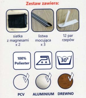 Bros Siatka na drzwi MAGNETYCZNA moskitiera Bros 100x220cm biała (B1600) 2