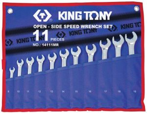 King Tony Zestaw kluczy płasko-oczkowych z grzechotką 8 - 19mm 11szt. (14111MR) 1