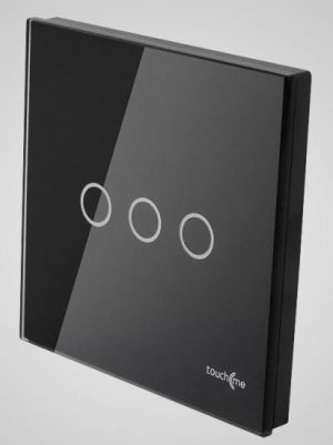 Touchme TouchMe Duży panel szklany, łącznik potrójny, czarny (TM703B) 1
