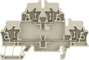 Weidmuller Złączka szynowa 2-piętrowa 4-przewodowa sprężynowa 2,5mm2 beżowa (1674300000) 1