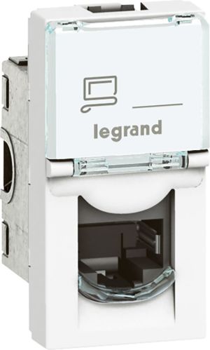 Legrand MOSAIC Gniazdo komputerowe pojedyncze RJ45 kat.6 FTP białe (076562) 1