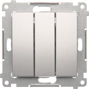 Kontakt-Simon Łącznik potrójny Simon 54 z podświetleniem LED srebrny (DW31L.01/43) 1