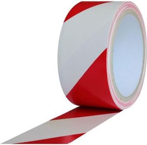 Hermes Taśma ostrzegawcza klejąca bialo - czerwona 50mm x 33m (02178 - 02178) 1