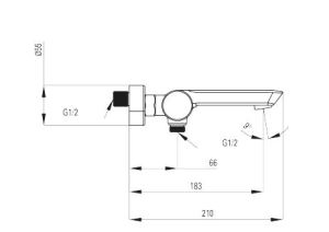 Bateria wannowa Deante Arnika ścienne chrom (BQA 010M) 5