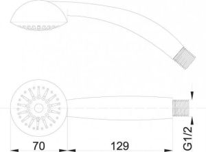 Słuchawka prysznicowa Hydroland Kinga 1-funkcyjna chrom (RN.KIN) 2