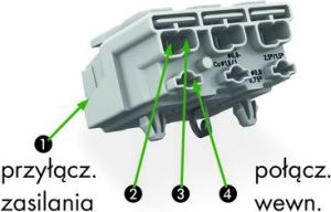 Wago Złączka zasilająca 3-biegunowa ze stopkąmi bez styku PE (294-5013) 4