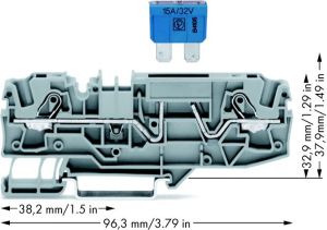 Wago Złączka 2-przewodowa 6mm2 bezpiecznikowa szara (2006-1681) 2
