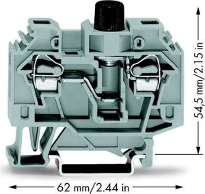 Wago Złączka bezpiecznikowa 6mm2 szary 10A G 5x 20mm DIN 35mm (282-122) 2