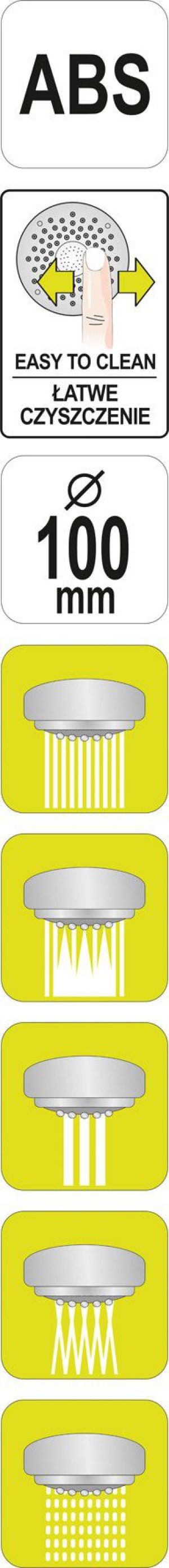 Słuchawka prysznicowa Fala Dione 5-funkcyjna chrom (75634) 2