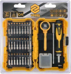 Vorel Wkrętak z grzechotką i wymiennymi bitami 31szt. (65025) 3