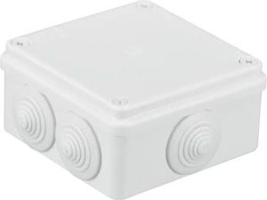Pawbol Puszka n/t hermetyczna 80x80x40 klik 6 dławików IP44 biała (S-BOX 036B) 1