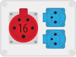 Pawbol Rozdzielnica stacjonarna R-BOX 190 1x16A/5P 2x250V IP44 (B.1602) 2