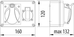 Pawbol Rozdzielnica stacjonarna R-BOX 150 1x16A/5P 1x250V IP44 (B.1091) 3