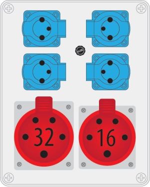 Pawbol Rozdzielnica R-BOX 240 1x32A/5P 1x16A/5P 4x250V IP44 (B.1100-02) 2