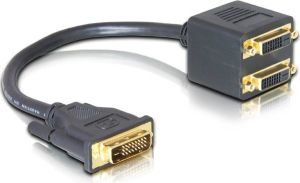 Delock Adapter DVI-D - 2x DVI-D czarny 0,2m (Z07838) 1
