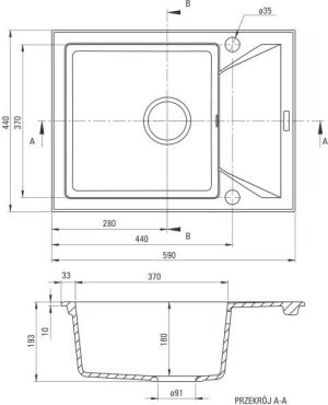 Zlewozmywak Deante Zlewozmywak 1-komorowy z krótkim ociekaczem Evora szary metalik (ZQJ S11A) 2