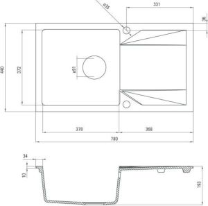 Zlewozmywak Deante Zlewozmywak 1-komorowy z ociekaczem Evora szary metalik (ZQJ S113) 3