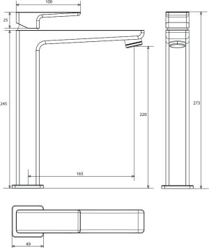 Bateria umywalkowa Omnires Parma stojąca biały (PM7412) 2