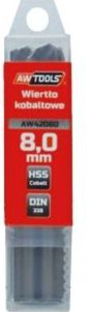 Wiertło AWTools do metalu kobaltowe walcowe 8mm 5szt. (AW42080) 2