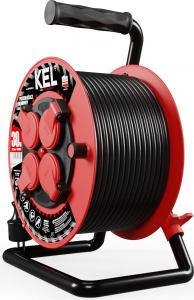 Plastrol Przedłużacz bębnowy PROFESSIONAL LINE; 4x2p+Z; IP44; 16A; H05RR-F; 3x1,5; 30m; czarny (W-97055) 3