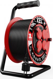 Plastrol Przedłużacz bębnowy PROFESSIONAL LINE; 4x2p+Z; IP44; 16A; H05RR-F; 3x1,5; 30m; czarny (W-97055) 7