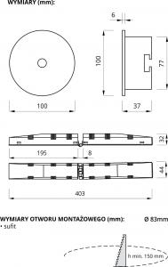 AWEX Oprawa awaryjna AXP IP65/20 ECO LED 3W 330lm (opt. otwarta) 1h jednozadaniowa AT biała AXPO/3W/ESE/AT/WH - AXPO/3W/ESE/AT/WH 2