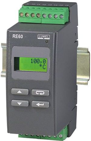 Lumel Regulator temperatury na szynę wejście NiCr-NiAl 0-1300st.C wyjście główne przekaźnikowe wyjście alarmowe 1 przekaźnik zasilanie (RE60 091110) 1