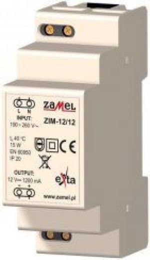 Zamel Zasilacz impulsowy 190-260VAC/12VDC 15W 1,2A ZIM-12/12 (EXT10000159) 1