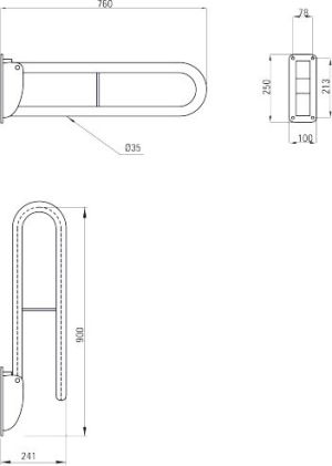 Deante Poręcz łukowa składana Vital 76 cm chrom (NIV 041D) 3