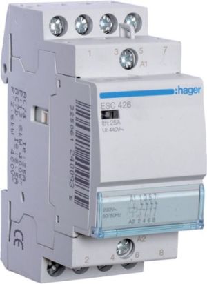 Hager Stycznik modułowy 25A 0Z 4R 230V AC (ESC426) 1