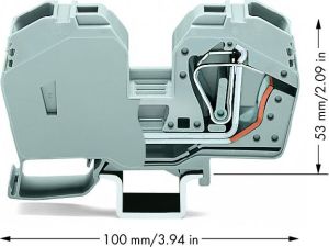Wago Złączka szynowa 2-przewodowa 35mm2 szara (285-635) 2