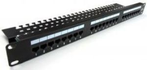 Digitus Patch panel kompletny 19 cali 24x RJ45 U/UTP kat. 5e czarny RAL 9005 z tacką (DN-91524U-EC) 1