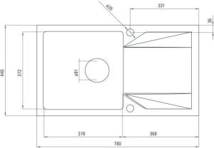 Zlewozmywak Deante  Evora, 1-komorowy, z ociekaczem (ZQJ G113) 2
