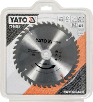 Yato Piła tarczowa z węglikiem wolframu do cięcia drewna 190x40Tx30mm (YT-60489) 2