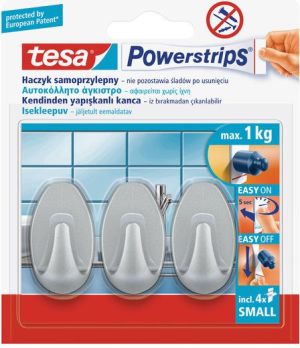 Tesa Haczyk samoprzylepny Powerstrips mały biały 3szt. (57533) 3
