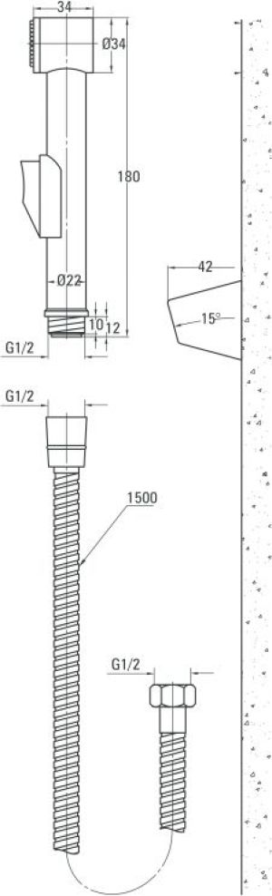 Zestaw prysznicowy Deante Bidetta punktowy chrom (ANW 041B) 2