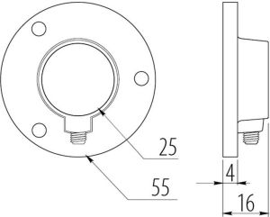 GTV Mocowanie dla drążka okrągłego 25mm 1