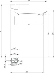 Bateria umywalkowa Deante Alpinia stojąca chrom (BGA 021K) 2