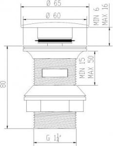Invena Korek automatyczny klik-klak 5/4" duży chrom (SC-B1-029) 2