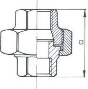 Odlewnia Zawiercie Dwuzłączka płaska z uszczelką bez rantu 3" ocynkowana nr 48oru (5907791623010) 2