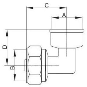 Hydroland Kolano 90° PEX/GW skręcane (5900308747896) 2