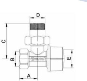 Arco Zawór Termostatyczny Kątowy, M30, 1/2" x 1/2" New Tibet (501275) 2
