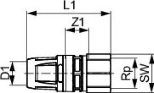 Tece Mufa przejściowa z mosiądzu standard 16 mm x 1/2" GW (8610002) 2